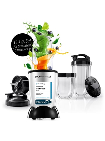 Gourmet Maxx Mixer Mr. Magic 10-tlg. 400W silber/schwarz inkl. Zubehör-Set L schwarz Schwarz