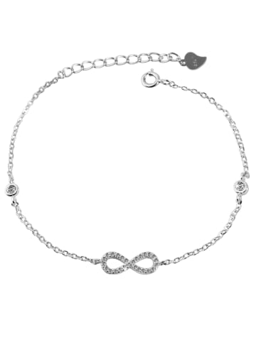 Adeliás Damen Armband aus 925 Silber mit Zirkonia 17+3 cm in silber