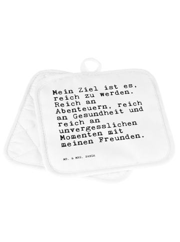 Mr. & Mrs. Panda Ofenhandschuhe Mein Ziel ist es,... mit Spruch in Weiß