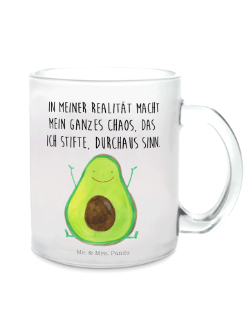 Mr. & Mrs. Panda Teetasse Avocado Glücklich mit Spruch in Transparent