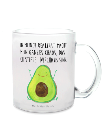 Mr. & Mrs. Panda Trinkbecher Avocado Glücklich mit Spruch in Transparent