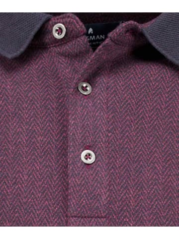 Ragman Polo-Sweatshirt Fischgrat in Rot