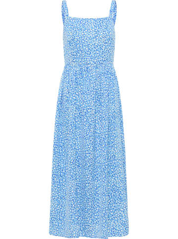 IZIA Damen Maxikleid Mit Allover-Print in Blau Weiss