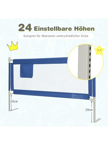 COSTWAY Bettgitter 175 cm in Blau