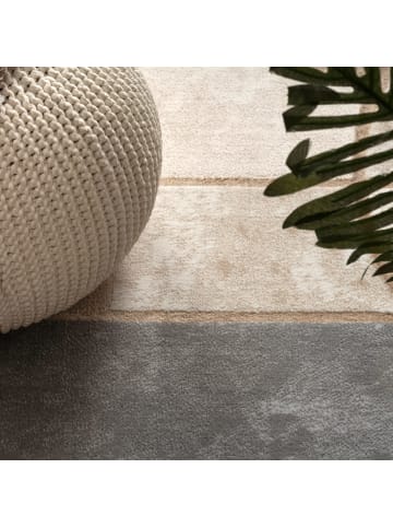 KADIMA DESIGN Teppich Kurzflor Abstrakt Wohnzimmer in Grau