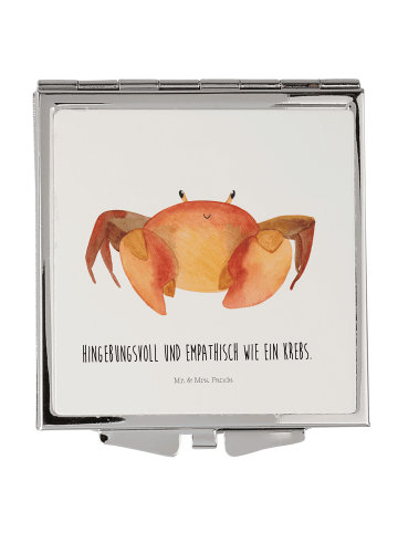 Mr. & Mrs. Panda Schminkspiegel Sternzeichen Krebs mit Spruch in Weiß