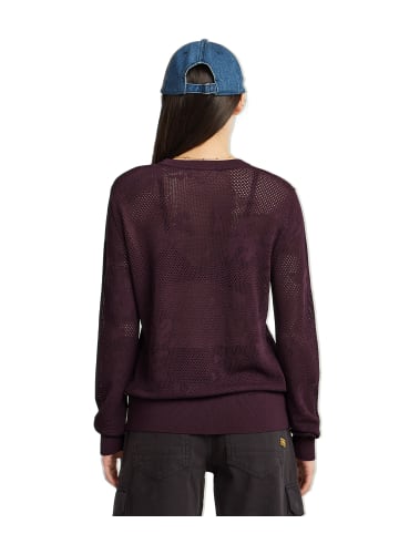 G-Star Raw Pointelle Knit Pullover maroon
