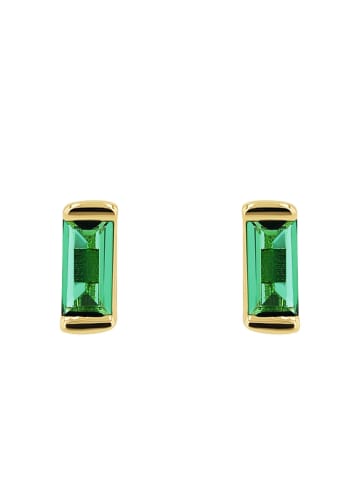 Amor Ohrstecker Silber 925, gelbvergoldet in grün