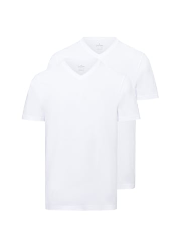 Ragman Doppelpack T-Shirt in weiß