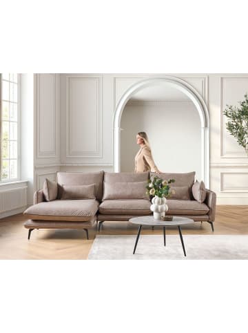 Beliani Ecksofa GALLO in Braun/Schwarz - (W) 280 x (H) 88 x (L) 160 cm rechtsseitig