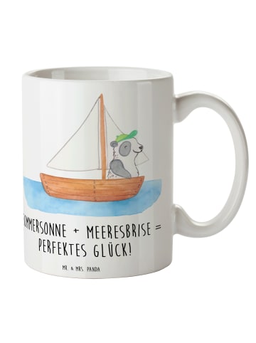 Mr. & Mrs. Panda Tasse Sommer Meer Glück mit Spruch in Weiß