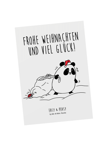 Mr. & Mrs. Panda Grußkarte Panda Weihnachten mit Spruch in Weiß