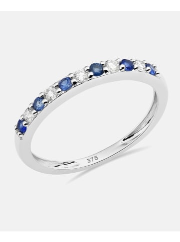 Diamant L'éternel Eternity-Ring aus 375 Weißgold mit Saphir