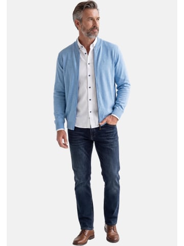 Redmond Strickjacke Basic in Hellblau / dunkelblau