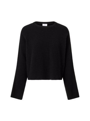 CASH-MERE.CH Wolle Rundhals Pullover in Schwarz