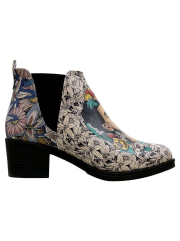 Dogo Eve Boots Frida-Kahlo-with-Blue-Flowers in Beige