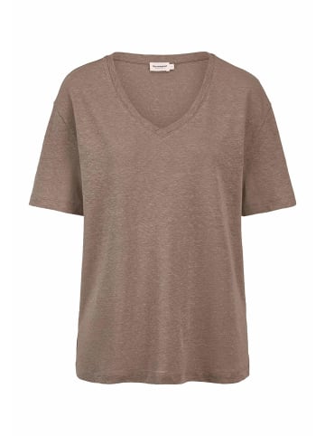 Hessnatur Hessnatur T-Shirt Oversize aus Leinen und Bio-Baumwolle in mocca