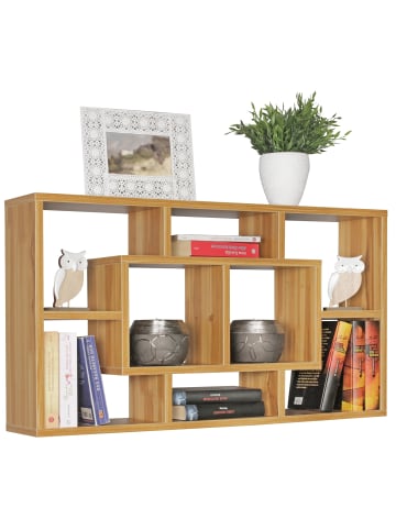 FineBuy Wandregal in Braun / MDF / 85x16x48