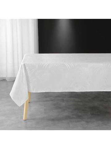 Douceur d’Intérieur Jacquard-Tischdecke PLUMETTE in Weiß, 140 x 240 cm