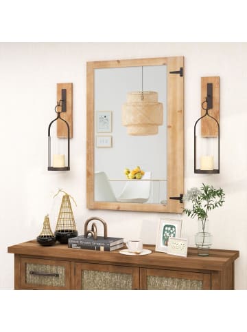COSTWAY Wandspiegel 97 x 67 cm in Braun