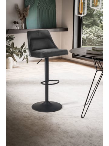 FineBuy Barstuhl in Grau / Samt / 45x51x106