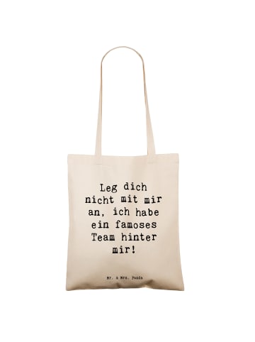 Mr. & Mrs. Panda Tote Bag Spruch Im Team zuMenschmenarbeiten mit Sp... in Creme