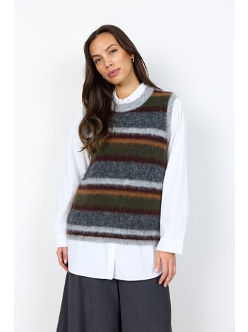 soyaconcept Weste mit Streifenmuster und Rundhalsausschnitt in Forest Night Mel Com