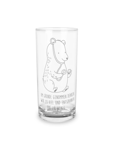Mr. & Mrs. Panda Wasserglas Bär Arzt mit Spruch in Transparent