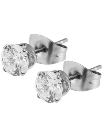 Adeliás Damen Anhänger aus Edelstahl mit Zirkonia in silber