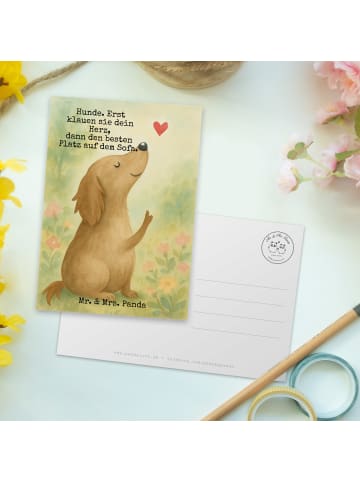 Mr. & Mrs. Panda Postkarte Hund Liebe Design mit Spruch in Weiß