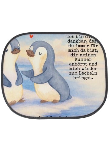 Mr. & Mrs. Panda Sonnenschutz Pinguine trösten Design mit Spruch in Weiß