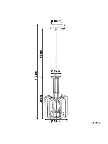 Beliani Pendelleuchten NIARI in Braun/Weiß/Transparent - (W) 19 x (H) 119 x (L) 19 cm