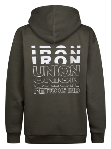 Petrol Industries Lockerer Hoodie mit Print ironrun in Schwarz