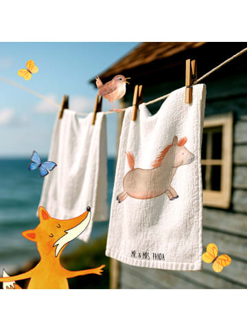 Mr. & Mrs. Panda Gästehandtuch Pferd Springen ohne Spruch in Weiß