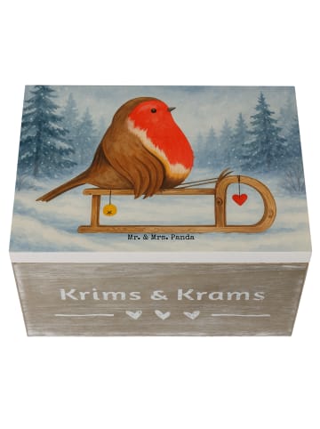 Mr. & Mrs. Panda Schatulle Rotkehlchen Schlitten Design ohne Spruch in Weiß