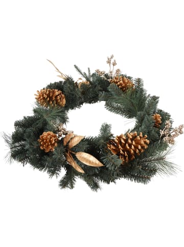 Home&Styling Collection Weihnachtskranz, goldene Details in Grün, Ø 60 x (H) 13 cm