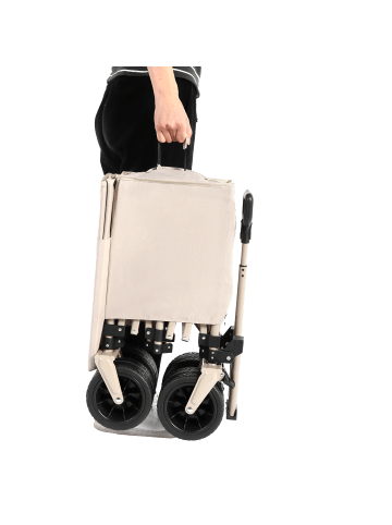 ABRIHOME Klappbarer Strandwagen in Beige 100 kg mit Rädern Getränkehaltern