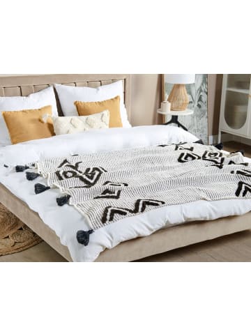 Beliani Kuscheldecke SAATLI in Weiß/Schwarz - (W) 130 x (H) 1 x (L) 150 cm