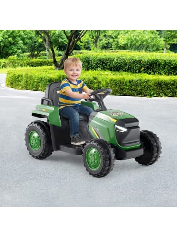 COSTWAY 12V Elektro Traktor mit Anhänger in Grün