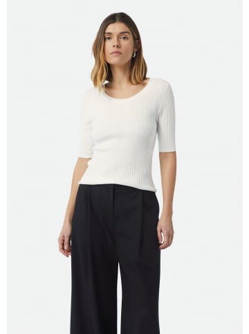 comma Strickpullover kurzarm in Weiß