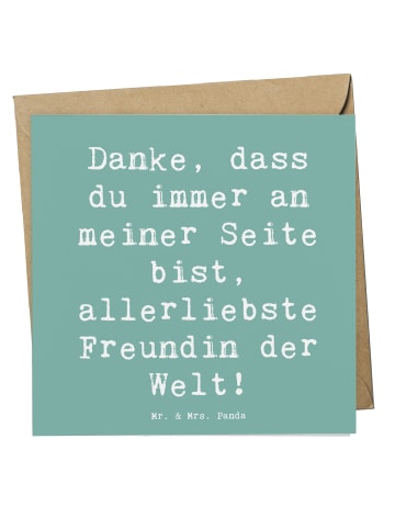 Mr. & Mrs. Panda Grußkarte Spruch Beste Freundin mit Spruch in Meeresbrise