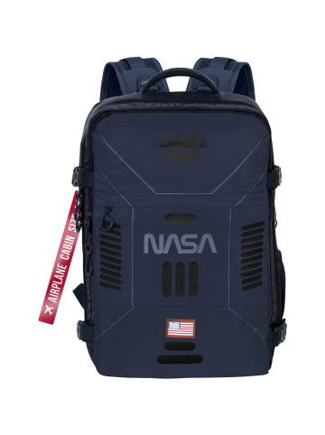 Nasa Rucksack Logoprint in blau
