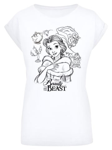 F4NT4STIC T-Shirt Disney Die Schöne und das Biest Collage Zeichnung in weiß