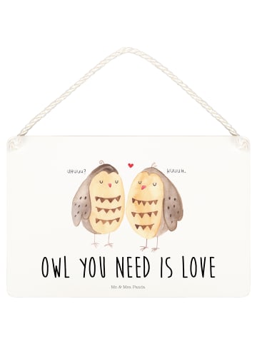 Mr. & Mrs. Panda Schild Eulen Liebe mit Spruch in Transparent