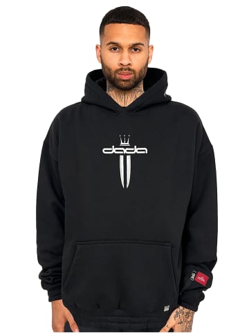 DADA Oversize Hoodie mit Rückengrafik und Stickdetails in Schwarz
