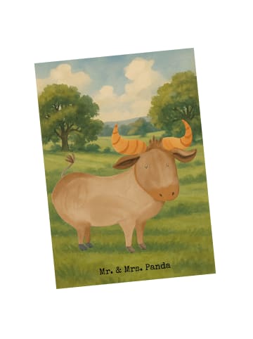 Mr. & Mrs. Panda Grußkarte Sternzeichen Stier Design ohne Spruch in Weiß