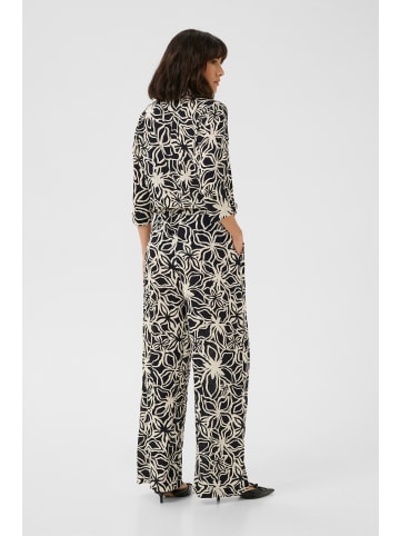 Kaffe Overall KAsanne Regular fit in Black / Light Beige Flower
