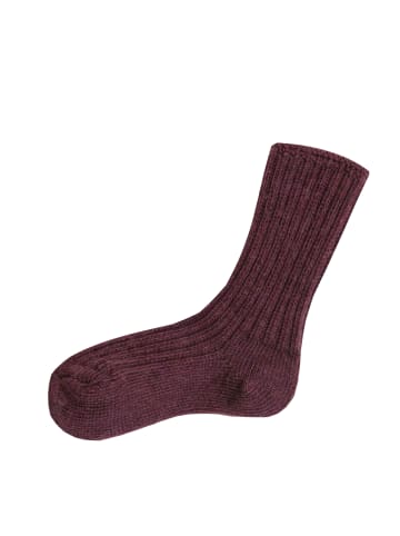 Joha Woll-Socken Merinowolle in aubergine melange