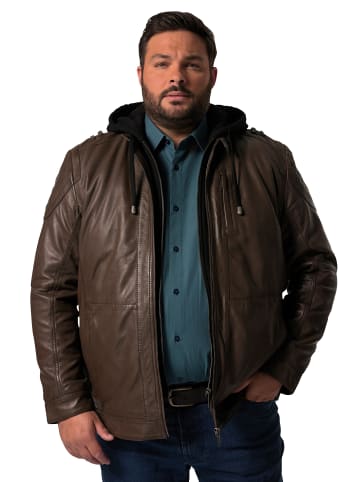 Men Plus Lederjacke in haselnuss