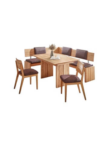 58 aufm Kessel ECKBANKGRUPPE Modern Dani 2 für 7 Personen Massivholz Wildeiche/Braun